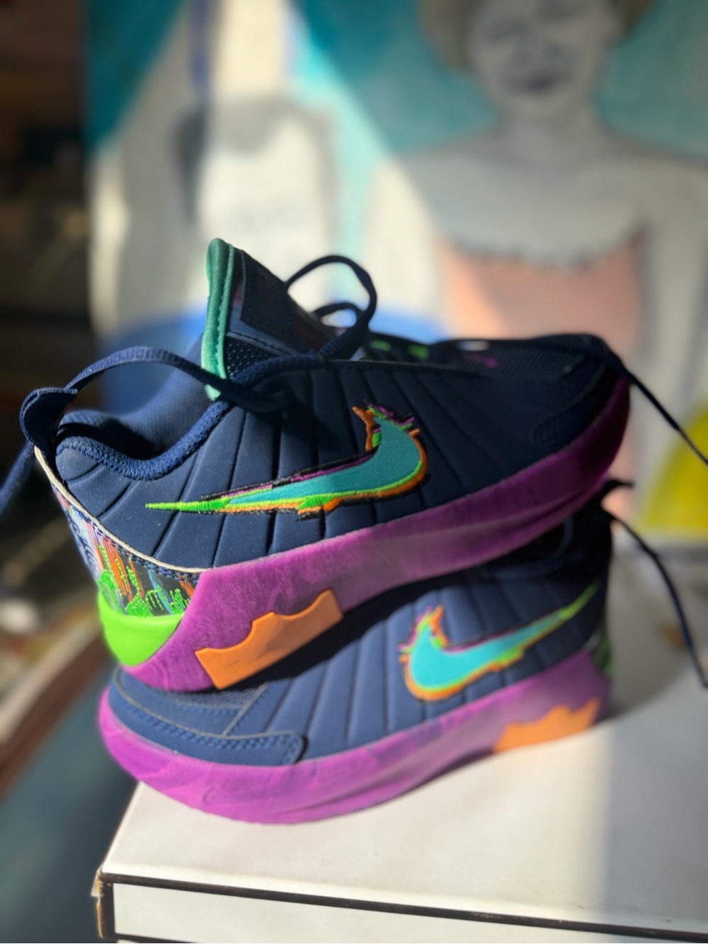 Kid’s Size 1 • Nike LeBron Witnesses 9• Navy & Purple• Brand New w/out Box